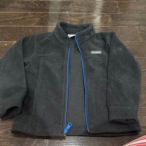 Columbia Kids Black Fleece Jacket with Blue Accents